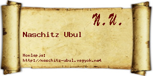 Naschitz Ubul névjegykártya